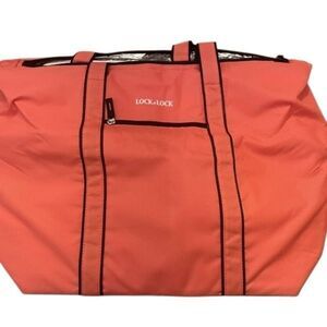 Lock & Lock Insulated Interior Soft Carrier Cooler Coral 25-1/4" x 18" NWOT
